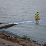 Fishing in front of the royal palace