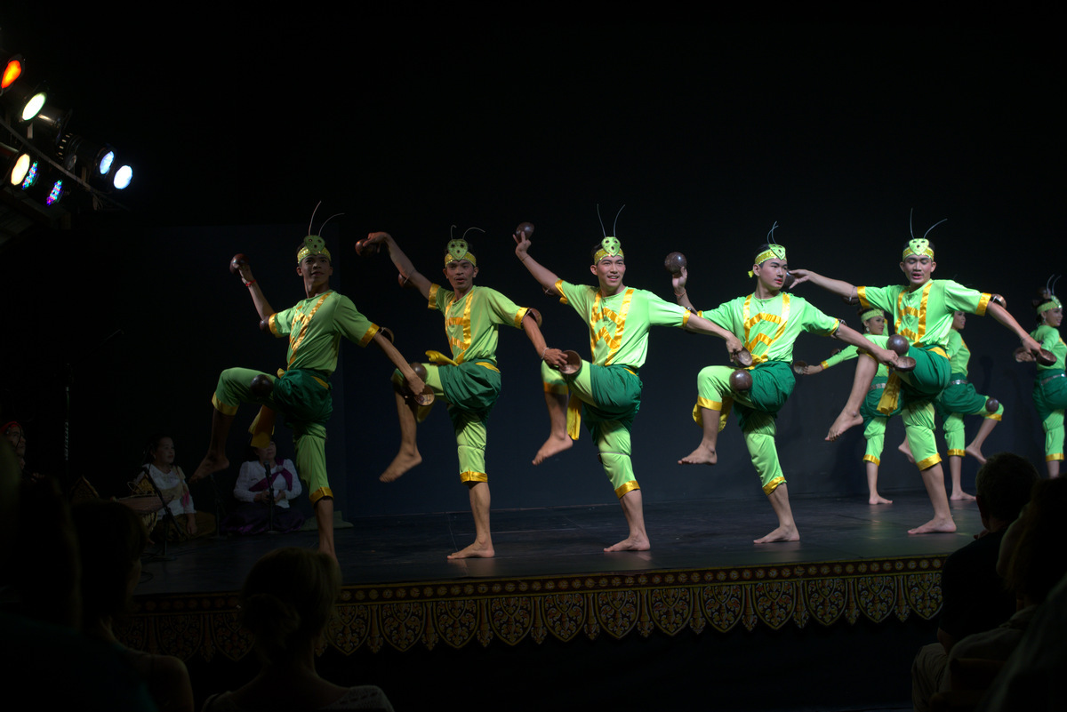 Male dancers from Cabodian Living Arts show