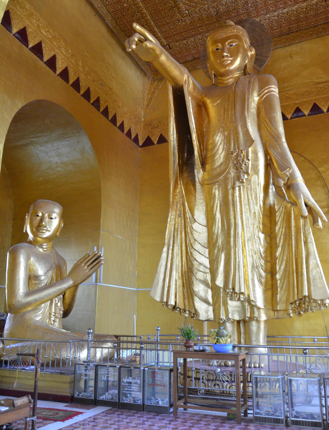 Buddha points to predict where the future capital of Burma will be raised. He points at the palace in Mandalay, which were home of the last Burmese king, Thibaw