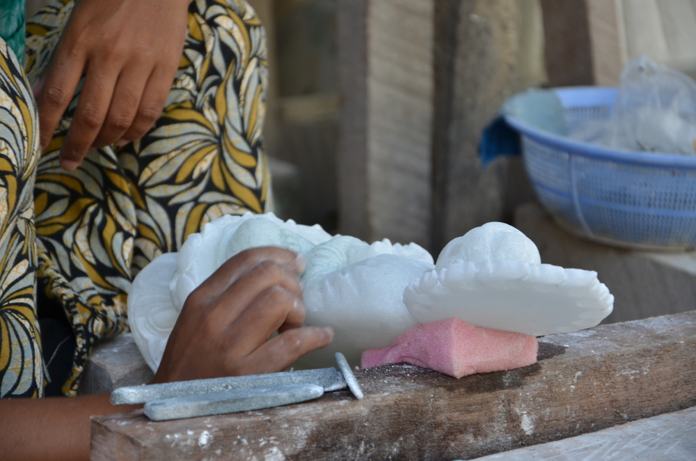 Other places the sponge is used to give the statues a perfect smooth surface