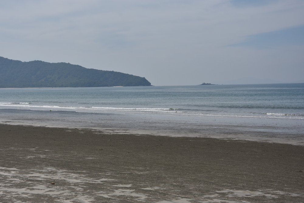 The beach at San Maria Bay at low tide. The craps are rolling the sand into small balls