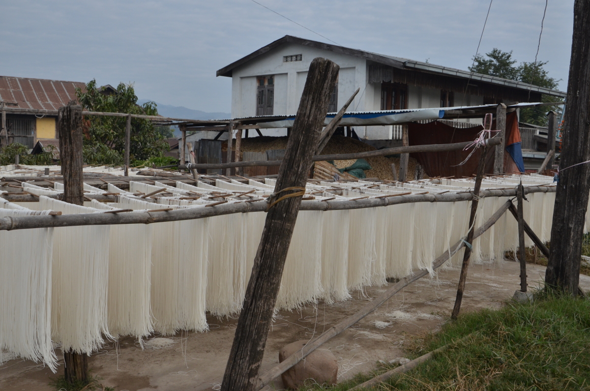 noddle being dried