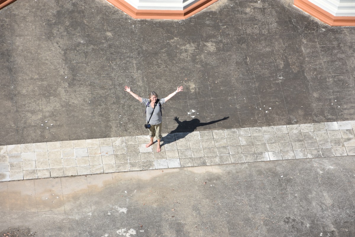 From the top you can see other visitors at the base of the stupa