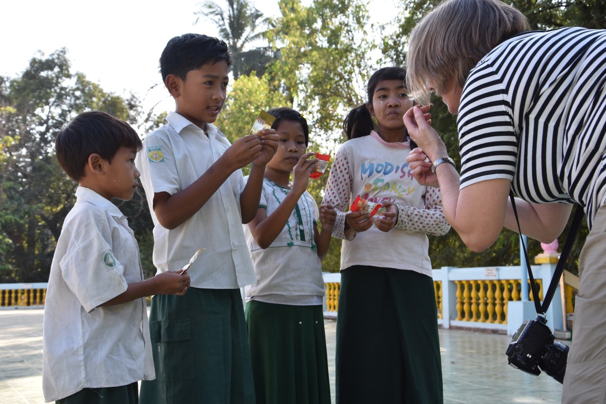 Burmese children also enjoys candy, even though they are not used to getting it in small plastic bags