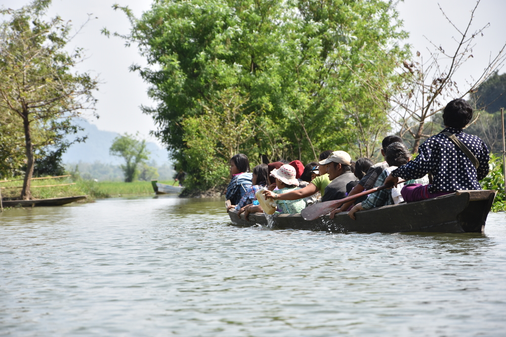 A boat for Burmese visitors can hold around 20 people