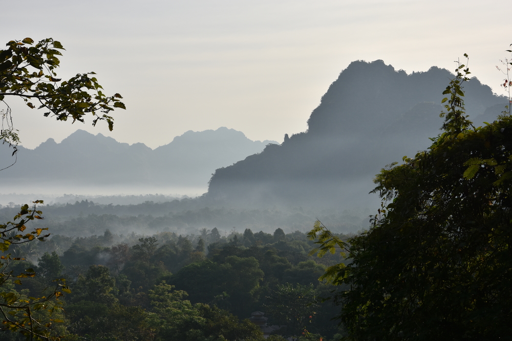 View towards the east in the early morning