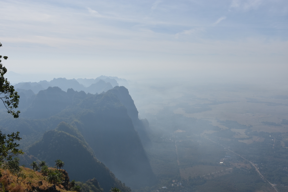 View from the top of Zwe Ka Pin towards south west. The 1121 Buddhas can be seen in the lower right side