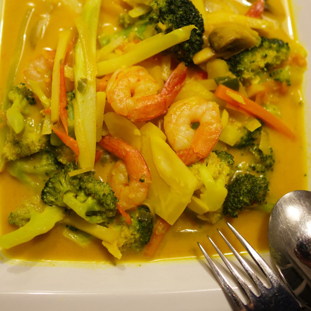 dish with prawns