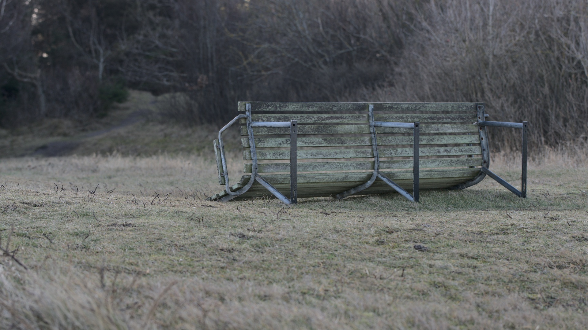 A capsized bench at Heather hill